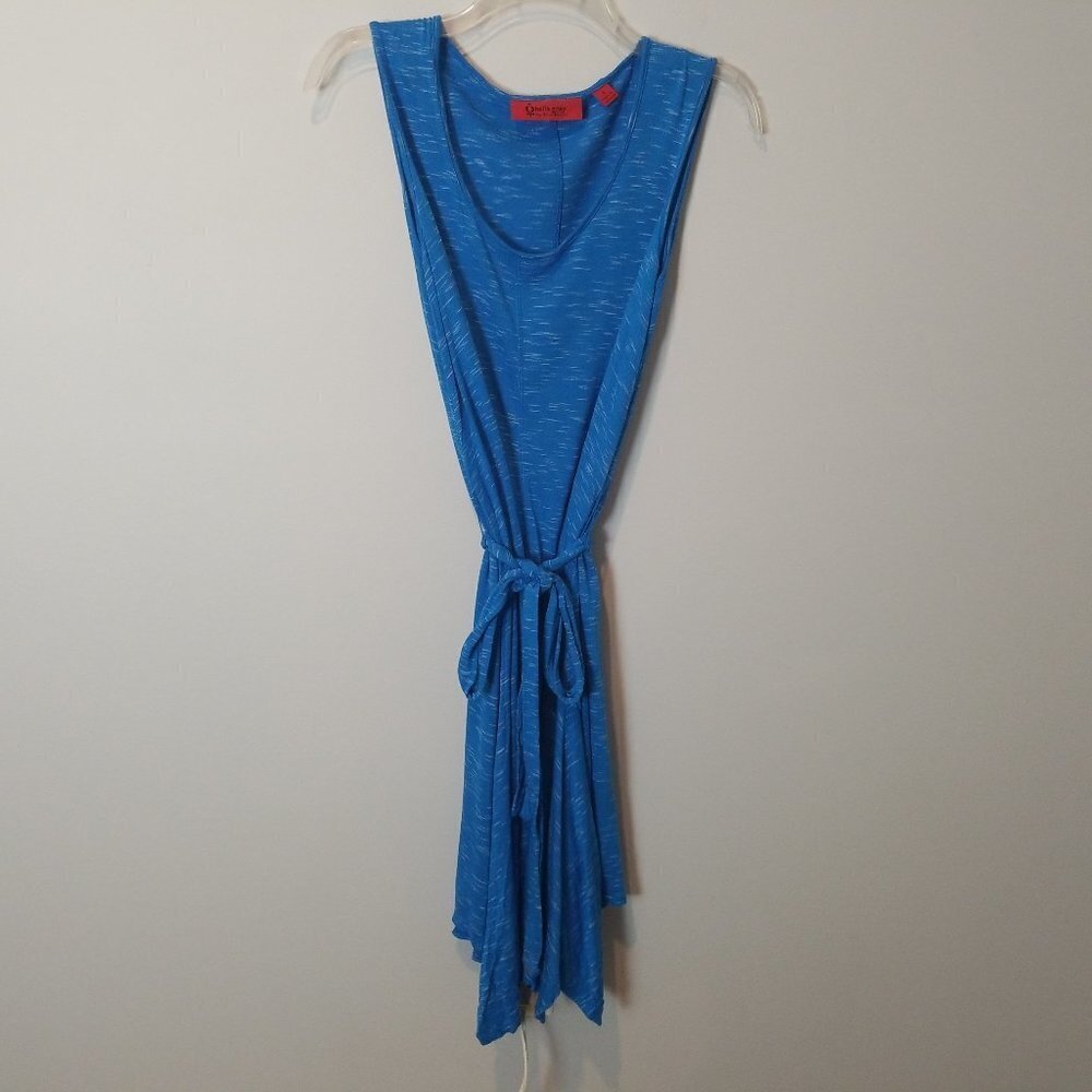 Lisa Rinna Belle Gray sleeveless belted dress blue